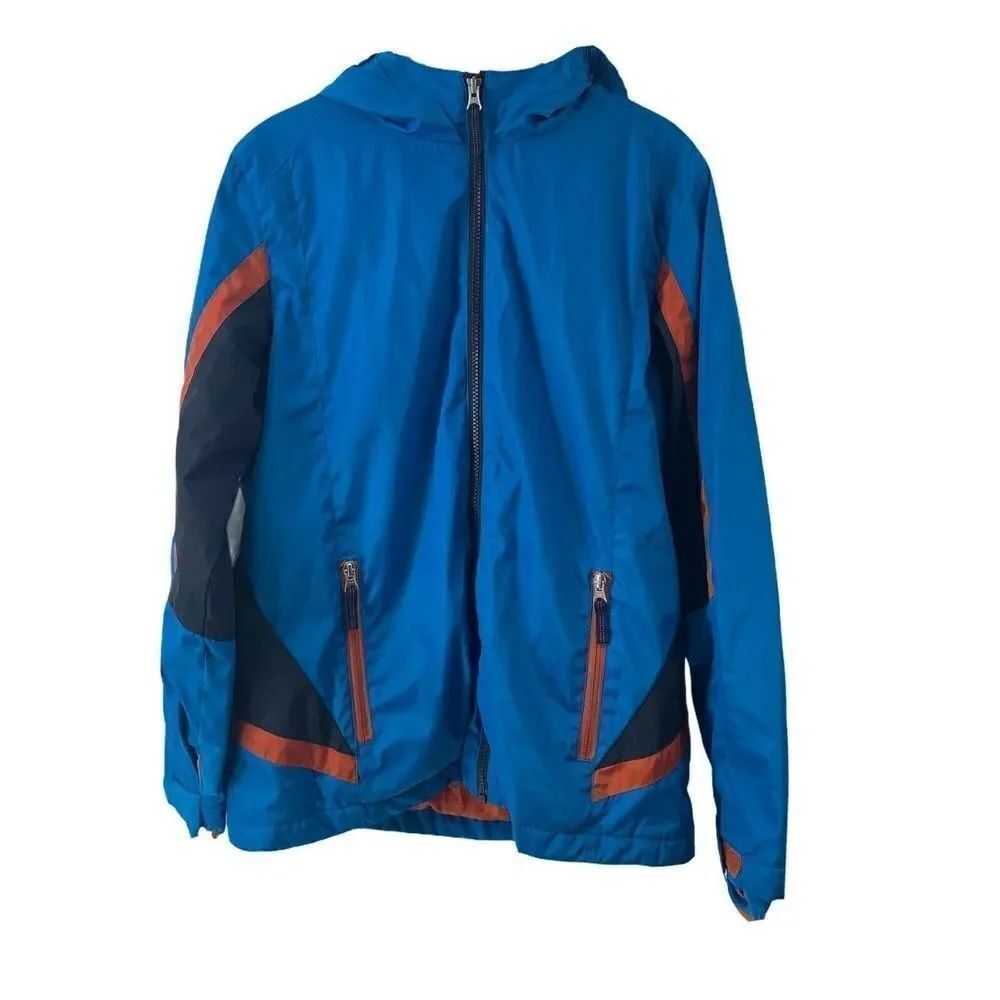 Lands End Lined Windbreaker Full Zip Jacket Hooded